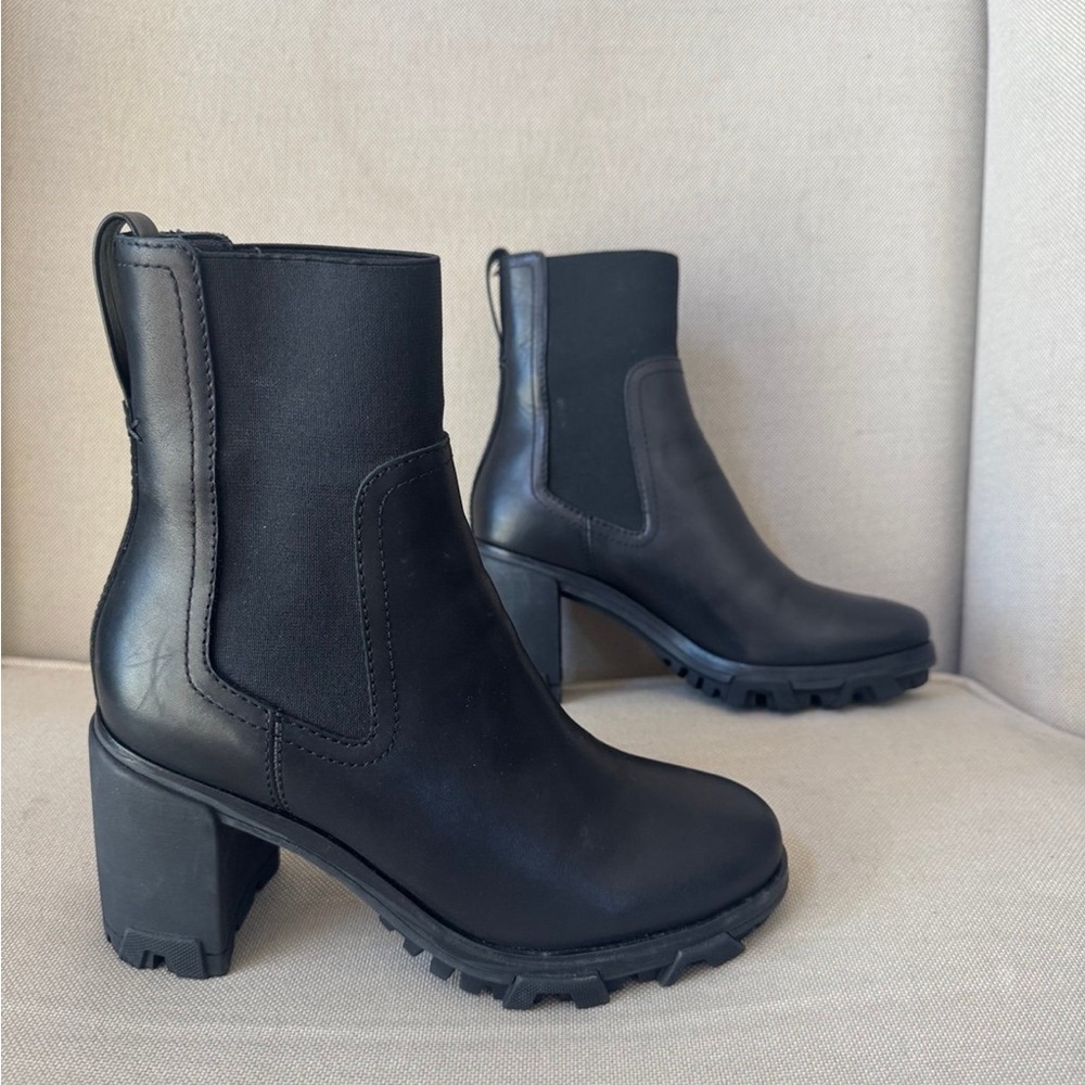 Rag & Bone Womens Shiloh High Leather Ankle Chelsea Boots black shoes size 38.5 - Picture 1 of 11